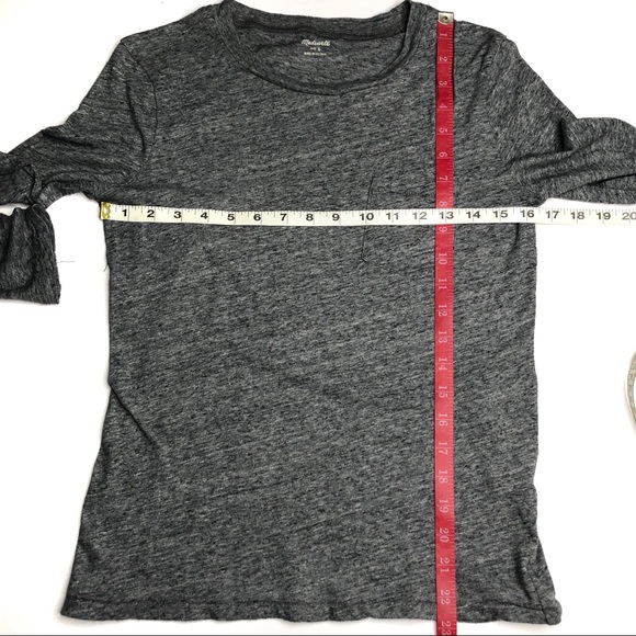 Madewell Long Sleeve Crew Neck Pocket Tee Heathered Gray Small - Picture 6 of 7
